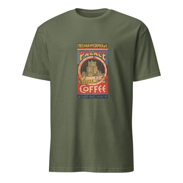Royal Brew Coffee T-Shirt – Palace Roasted Coffee Design, Cotton Unisex Tee, Vintage Style for Coffee Enthusiasts