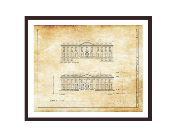 The White House Blueprint Drawing - Executive Mansion Blueprint, White House Drawing, President Art, Home Decor, Wall Decor, Blueprint Decor