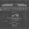 Kelso Union Pacific Railroad Depot Drawing - California Railroad Poster, Historic Building, Railroad Poster, Railroad Station Blueprint