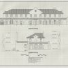 Kelso Union Pacific Railroad Depot Drawing - California Railroad Poster, Historic Building, Railroad Poster, Railroad Station Blueprint