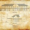 Kelso Union Pacific Railroad Depot Drawing - California Railroad Poster, Historic Building, Railroad Poster, Railroad Station Blueprint