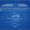 Kelso Union Pacific Railroad Depot Drawing - California Railroad Poster, Historic Building, Railroad Poster, Railroad Station Blueprint