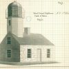 Mount Desert Lighthouse Blueprint - Lighthouse Drawing, Nautical Poster, Beach House Décor, Maine Lighthouse Poster Print, Maritime Poster