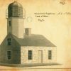 Mount Desert Lighthouse Blueprint - Lighthouse Drawing, Nautical Poster, Beach House Décor, Maine Lighthouse Poster Print, Maritime Poster
