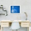 Mount Desert Lighthouse Blueprint - Lighthouse Drawing, Nautical Poster, Beach House Décor, Maine Lighthouse Poster Print, Maritime Poster