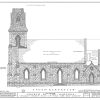 Church of the Madonna South Elevation Drawing - Fort Lee New Jersey Church Blueprint, Church Drawing, Home Wall Décor, Blueprint Décor