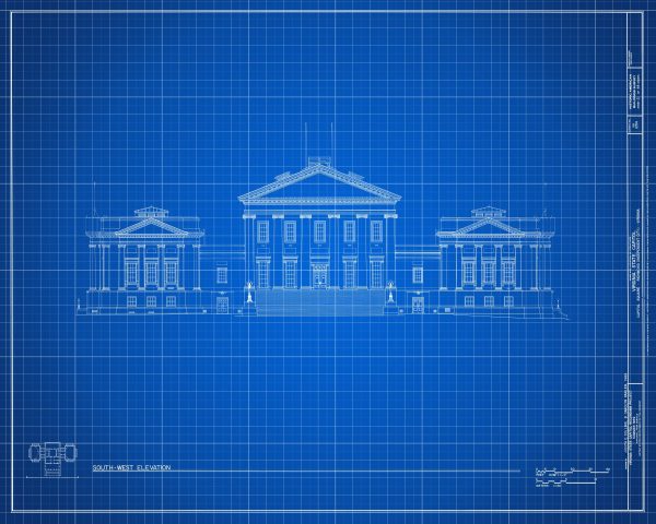 Virginia State Capitol Building Blueprint Drawing - Capitol Building Blueprint, Virginia Capitol, Home Décor, Wall Décor, Blueprint Decor