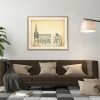 Swedesboro Trinity Church Section Drawing - New Jersey Church Blueprint, Church Drawing, Religious Home Décor, Blueprint Décor