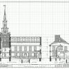 Swedesboro Trinity Church Section Drawing - New Jersey Church Blueprint, Church Drawing, Religious Home Décor, Blueprint Décor