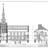 Swedesboro Trinity Church Section Drawing - New Jersey Church Blueprint, Church Drawing, Religious Home Décor, Blueprint Décor