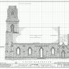 Church of the Madonna South Elevation Drawing - Fort Lee New Jersey Church Blueprint, Church Drawing, Home Wall Décor, Blueprint Décor
